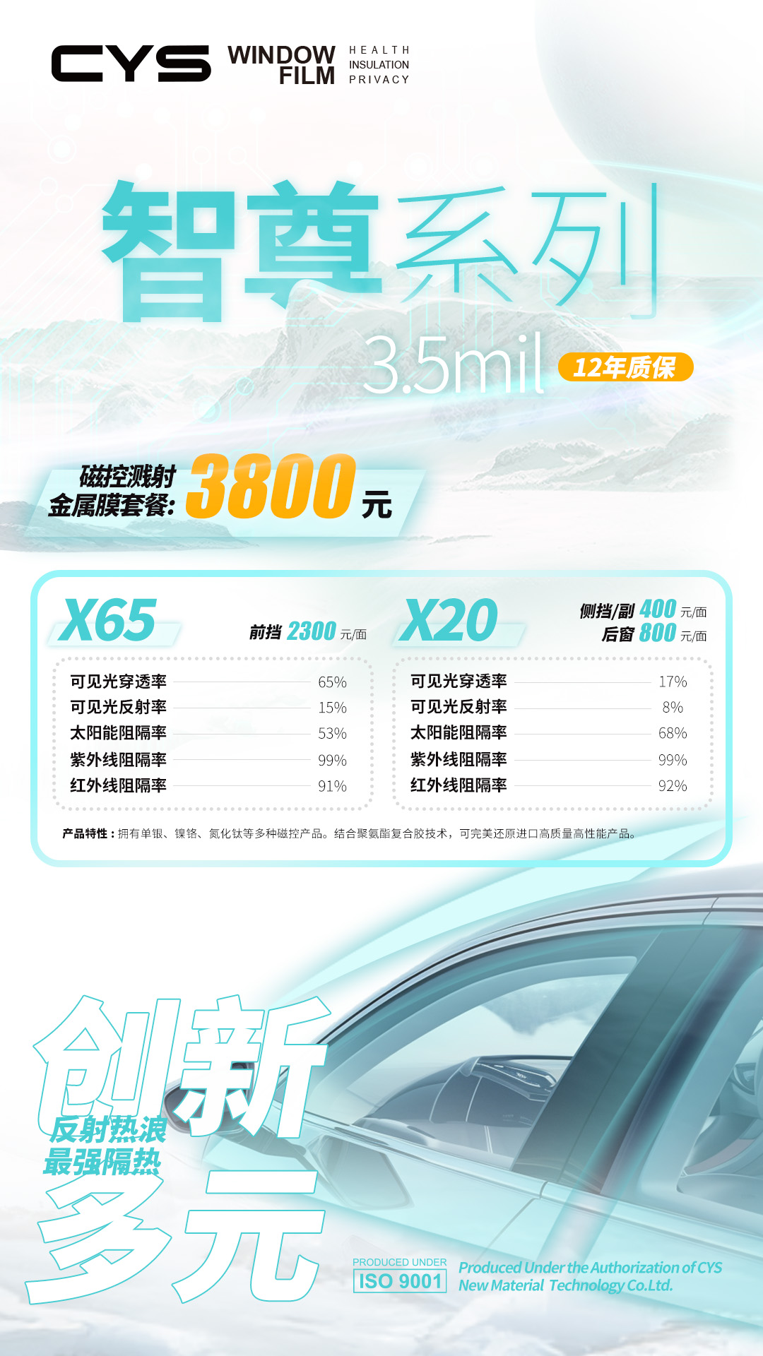 “智尊来袭”,CYS汽车窗膜正式上市